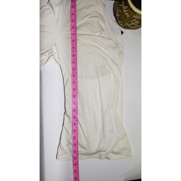 Talbots Women's XL Cream White Faux Wrap Ruched Front Stretchy Elevated Basic - Picture 8 of 8